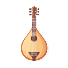 2D flat vector illustration of a Bouzouki Strings in icon style, isolated on white background