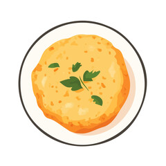 Aloo Tikki, flat style 2D vector image, isolated on a white background