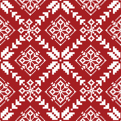 Christmas pattern in geometric shapes, seamless, designed for decoration, background, fabric, clothing.