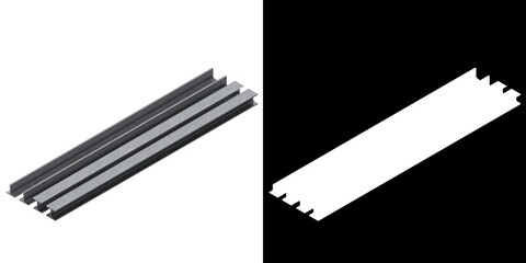 3D rendering illustration of some construction I and T steel beams