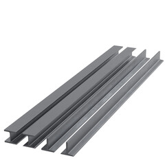 3D rendering illustration of some construction I and T steel beams