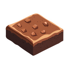2D flat vector illustration of a Brownie in icon style, isolated on white background