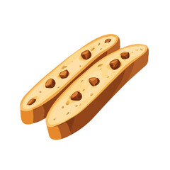 2D flat vector illustration of a Biscotti in icon style, isolated on white background