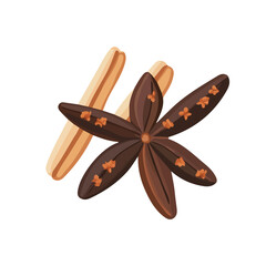 2D flat vector illustration of a Clove in icon style, isolated on white background