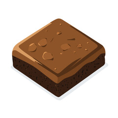 2D flat vector illustration of a Brownie in icon style, isolated on white background