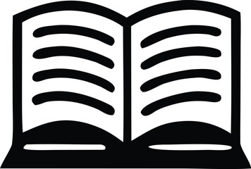 Simple open book icon symbol graphic for education reading knowledge and learning concepts
