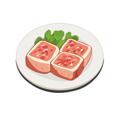 Minimal flat vector of a Tteok, 2D icon-style illustration on white background
