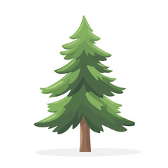 Chinese Fir Tree in a clean 2D flat vector icon style, minimal and simple, set on a plain white background.