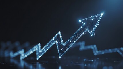 Digital Arrow Graph Showing Upward Trend