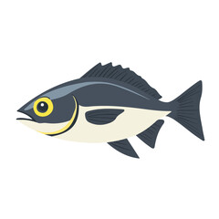 Flat 2D vector illustration of Bacalhau, simple icon style on a clean white background.
