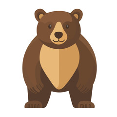 Minimal flat vector of a Bear, 2D icon-style illustration on white background
