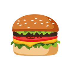 2D flat vector illustration of a Chivito in icon style, isolated on white background