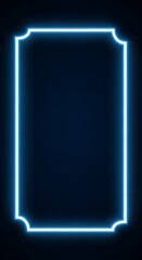 Abstract Neon Frame Design Element for Retro Style Presentation or Modern Digital Display with Glowing Lines and Dark Background