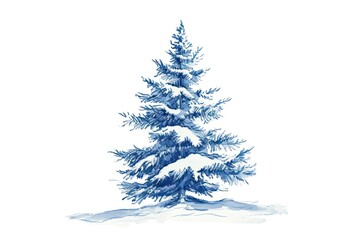 Fototapeta premium Antique of christmas tree drawing sketch plant.