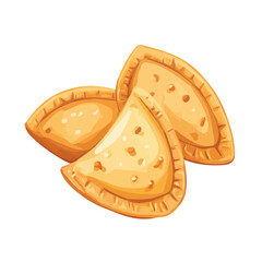 2D flat vector illustration of a Empanadillas in icon style, isolated on white background