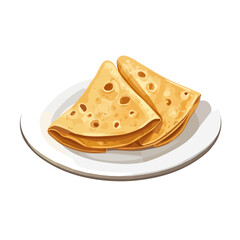 Flat 2D Dosas illustration, vector graphic in icon style, on white background