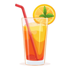 Flat 2D Fruit Punch illustration, vector graphic in icon style, on white background