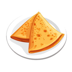Flat 2D vector illustration of Dosas, simple icon style on a clean white background.