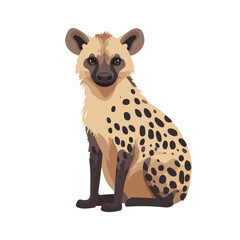 Flat 2D Hyena illustration, vector graphic in icon style, on white background