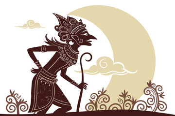 Traditional Wayang Kulit Puppet Silhouette Bold Professional Photo Suitable for Design