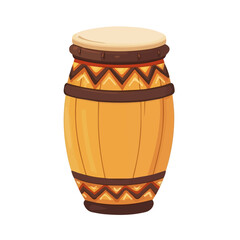 Congas, flat style 2D vector image, isolated on a white background
