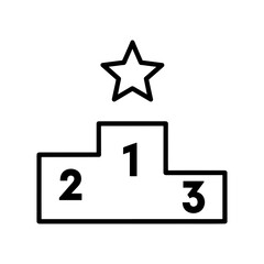 Vector art of podium with star symbol of victory, success, leadership and competition