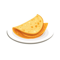 Flat 2D Dosas illustration, vector graphic in icon style, on white background