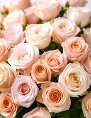 Bouquet of pastel roses