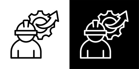 Labor Efficiency Icon Of Flat Black And White Style Vector 