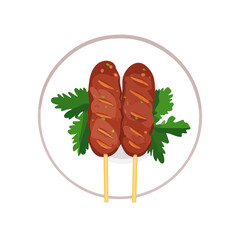 Minimal flat vector of a Kefta, 2D icon-style illustration on white background