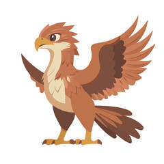 Griffon, flat style 2D vector image, isolated on a white background