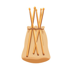 Flat 2D Drumstick Bag illustration, vector graphic in icon style, on white background