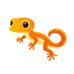 Minimal flat vector of a Gecko, 2D icon-style illustration on white background