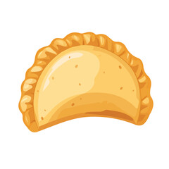 Flat 2D Empanada illustration, vector graphic in icon style, on white background