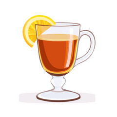 Minimal flat vector of a Hot Toddy, 2D icon-style illustration on white background