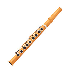 Minimal flat vector of a Flute Footjoint, 2D icon-style illustration on white background