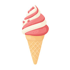 Minimal flat vector of a Gelato, 2D icon-style illustration on white background