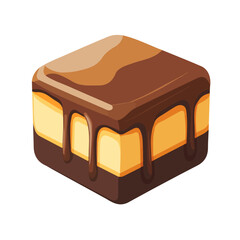 Kue Cubir illustrated in a clean 2D flat vector style, minimal and modern, isolated on a white background.