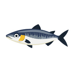 Herring, flat style 2D vector image, isolated on a white background
