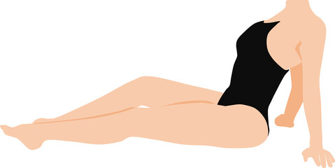 ムダ毛処理をした女性のイラスト	