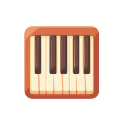 Flat 2D Harpsichord Key illustration, vector graphic in icon style, on white background