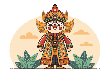 Depicting Wayang Golek Wooden Puppet With Ornate Costume Beautiful Professional Photo