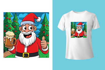 Ho Ho Ho - text with symbols. Santa, reindeer and snowman with threesome. Funny Merry Christmas quote.