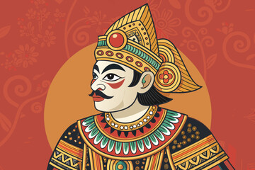 Showcasing Wayang Golek Wooden Puppet With Ornate Costume Elegant Professional Photo