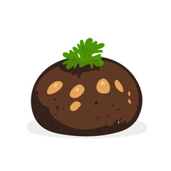 Flat 2D Haggis illustration, vector graphic in icon style, on white background