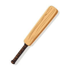 Minimal flat vector of a Cricket Bat, 2D icon-style illustration on white background