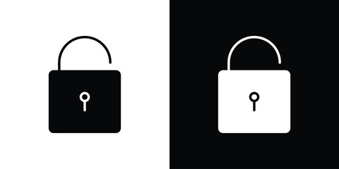 Unlock icons set. vector icons designed in filled style