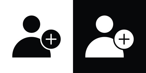 User add icons set. vector icons designed in filled style