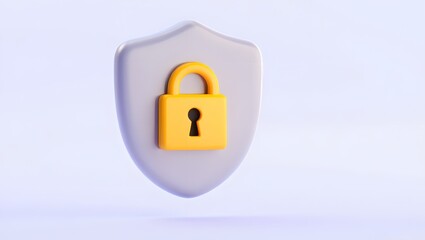 Golden lock icon isolated on white background