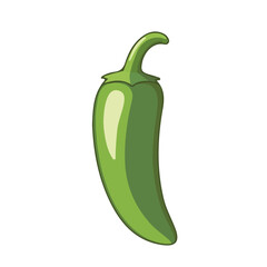 Jalapeno, 2D flat vector illustration, simple and modern style, isolated on a plain white background.